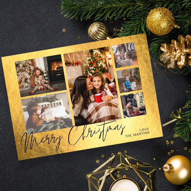 Joyeux Noël Faux Gold Foil Multi Photo (Créateur téléchargé)