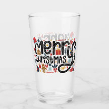 Joyeux Noël Festif Verre de pinte de vacances