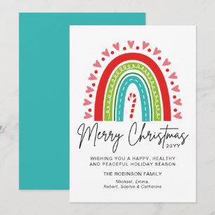Joyeux Noël Festive Rainbow Sucre de canne Coeur