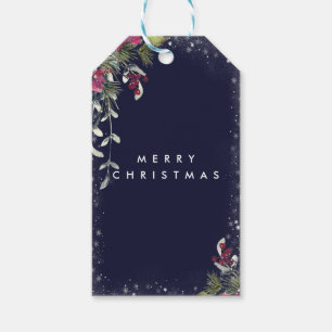 Joyeux Noël Fête florale étiquettes cadeaux de 