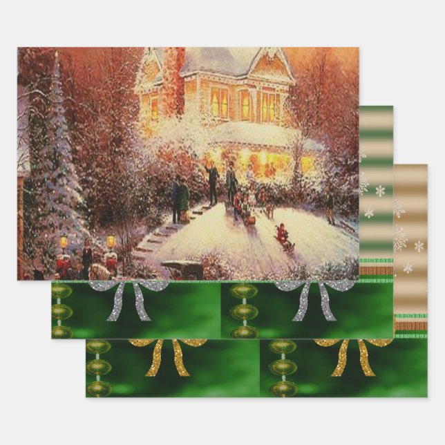 Joyeux Noël Feuilles d'enveloppement Papier (Lot)