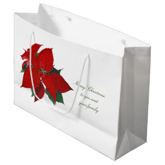 Joyeux Noël Floral Famille Grand Cadeau Sac