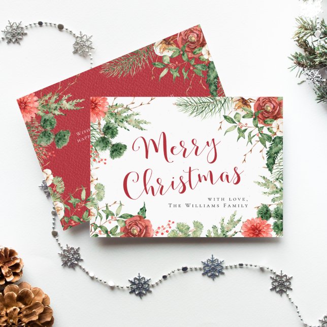 Joyeux Noël Floral Holiday Card (Créateur téléchargé)