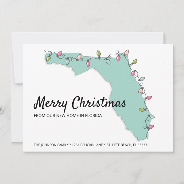 Joyeux Noël Floride Carte Nouveau Accueil (Devant)