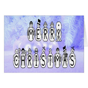 Joyeux Noël gens de neige Police, Blue Tint neige