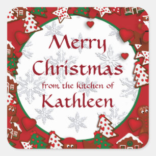 Joyeux Noël Gingerbread Cookie Sticker cadeau