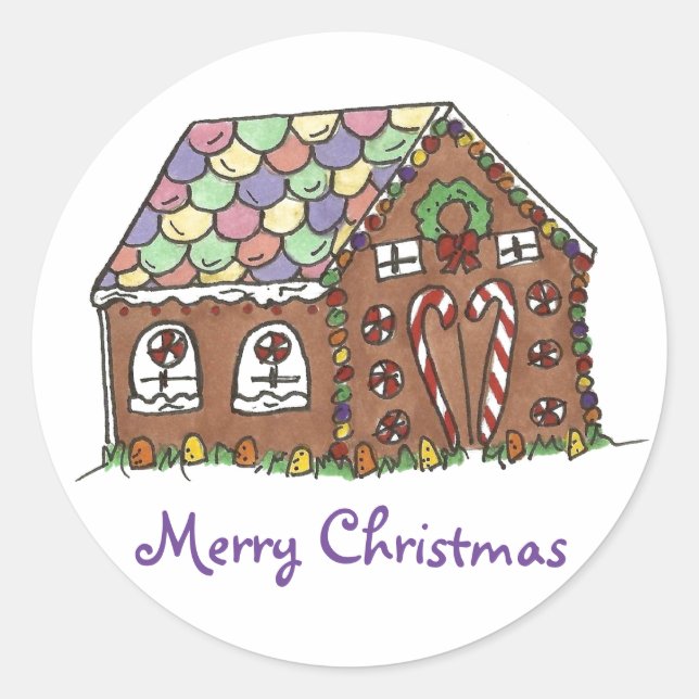 Joyeux Noël Gingerbread Maison Stickers Noël (Devant)