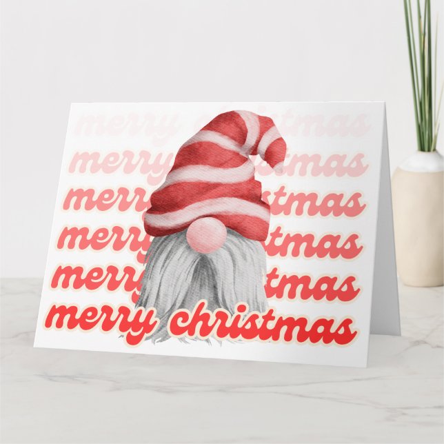 Joyeux Noël Gnome Carte de voeux (Devant)