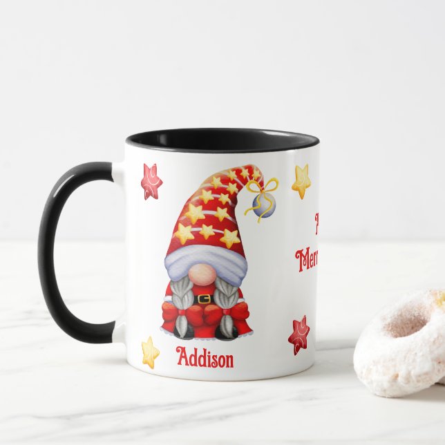 Joyeux Noël Gnome Mug (Avec donut)