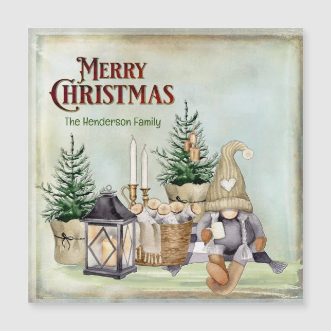 Joyeux Noël Gnome Pique-nique Rustique Cabine (Devant)