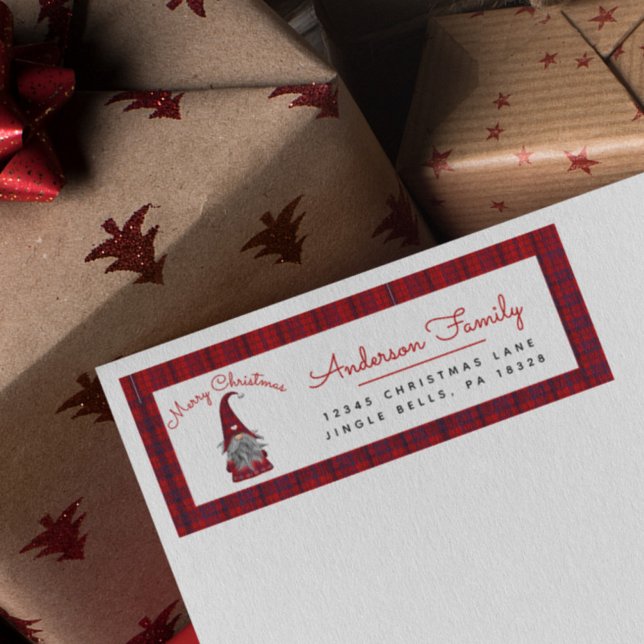 Joyeux Noël Gnome Rustique Mignon Étiquette de Ret (Créateur téléchargé)
