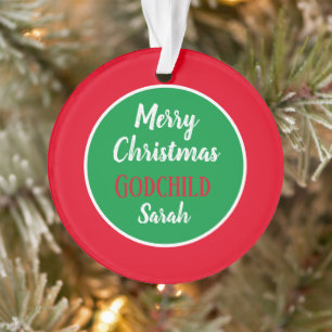 Joyeux Noël Godchild ornement personnalisé