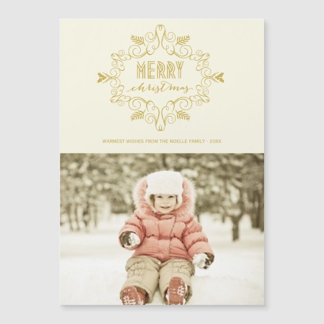 Joyeux Noël Gold Vintage Deco Folio Photo (Devant)