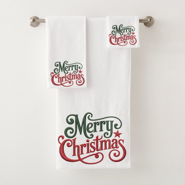 Joyeux Noël gothique Broderie Typographie (En situation)