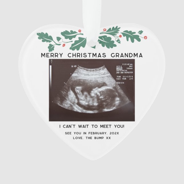 Joyeux Noël Grand-mère Baby Scan Keepsaké (devant)