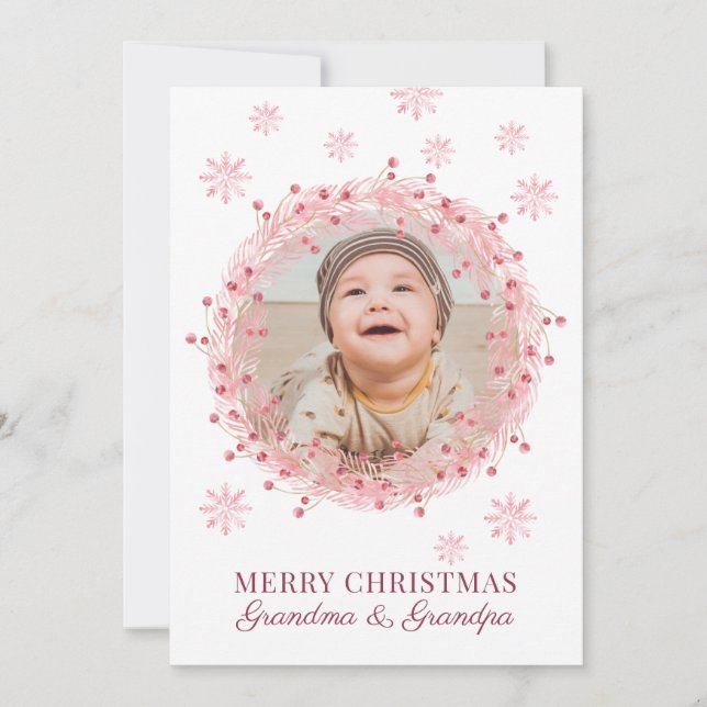 Joyeux Noël grand-mère grand-père bébé photo (Devant)