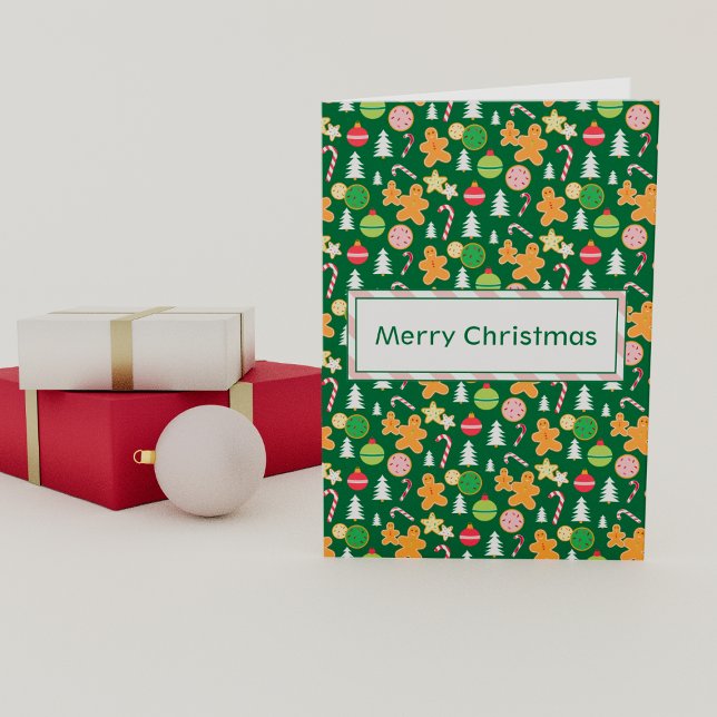Joyeux Noël Green Holiday Carte de design à thème (Créateur téléchargé)