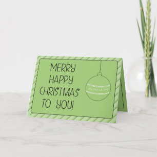 Joyeux Noël Green Joy Bulb Carte de vacances