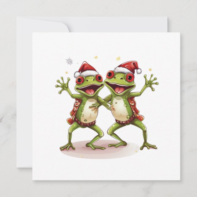 Joyeux Noël grenouille carte de vœux (Devant)