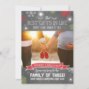 Joyeux Noël grossesse faire-part rustique