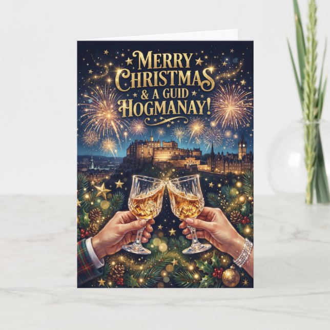 Joyeux Noël Guid Hogmanay Carte d'Édimbourg (Devant)