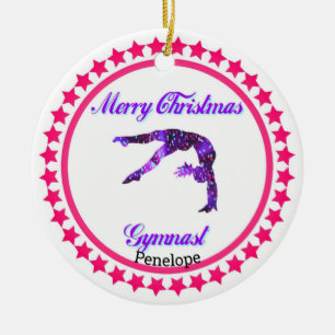 Joyeux Noël Gymnaste Ornement en céramique