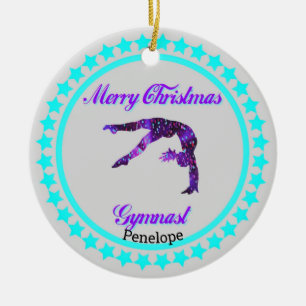Joyeux Noël Gymnaste Ornement en céramique