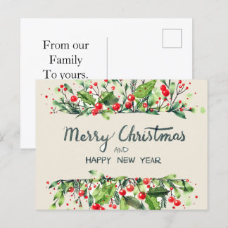 Joyeux Noël heureux nouvelle année cartes postales