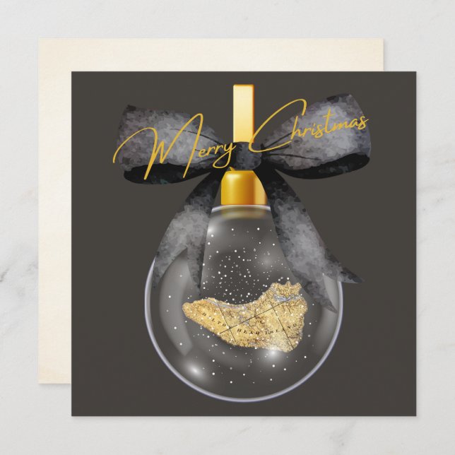 Joyeux Noël Hilton Head Island Carte Ornement (Devant / Derrière)