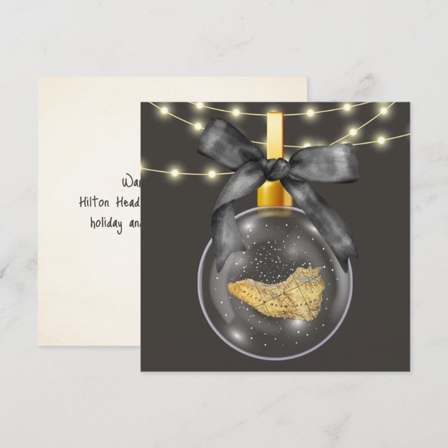 Joyeux Noël Hilton Head Island Carte Ornement (Devant / Derrière)