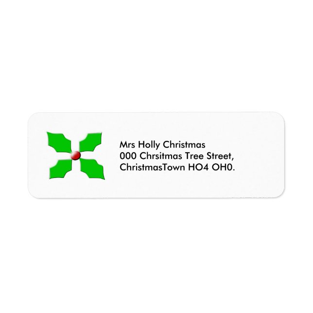 Joyeux Noël Holly Étiquettes de adresse personnali (Devant)
