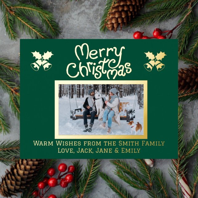 Joyeux Noël Holly Photo Foil Carte de poste de vac (Créateur téléchargé)