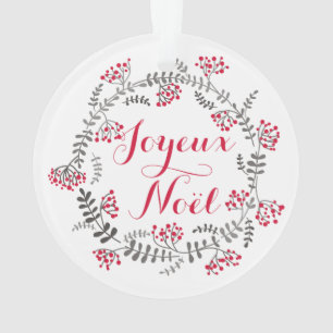 Joyeux Noël Holly Wreath Ornement de Noël