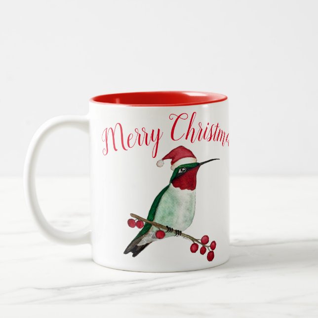 Joyeux Noël Hummingbird Mug à deux tons (Gauche)