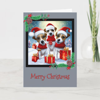 Joyeux Noël Jack Russell Terrier Carte de voeux