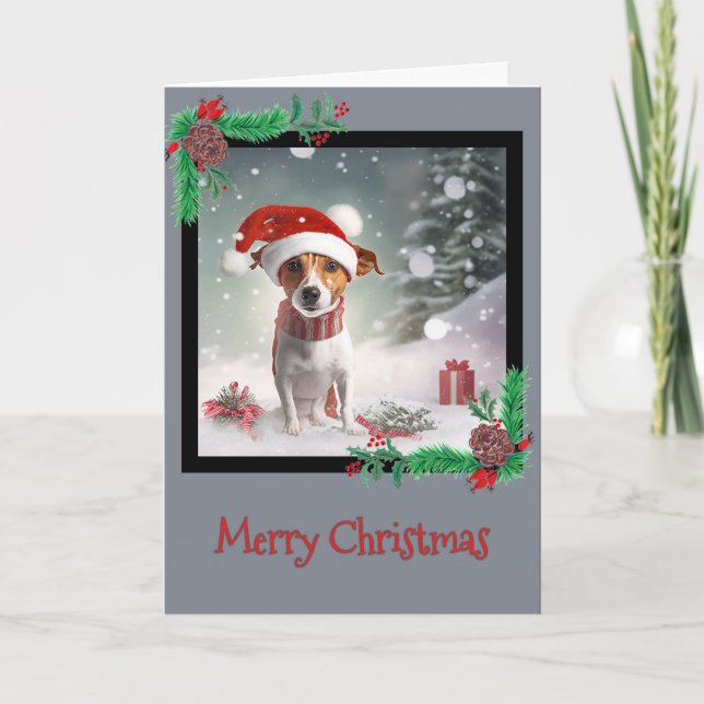 Joyeux Noël Jack Russell Terrier Carte de voeux (Devant)