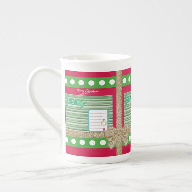 Joyeux Noël, Joie Red Bone China Mug (Gauche)