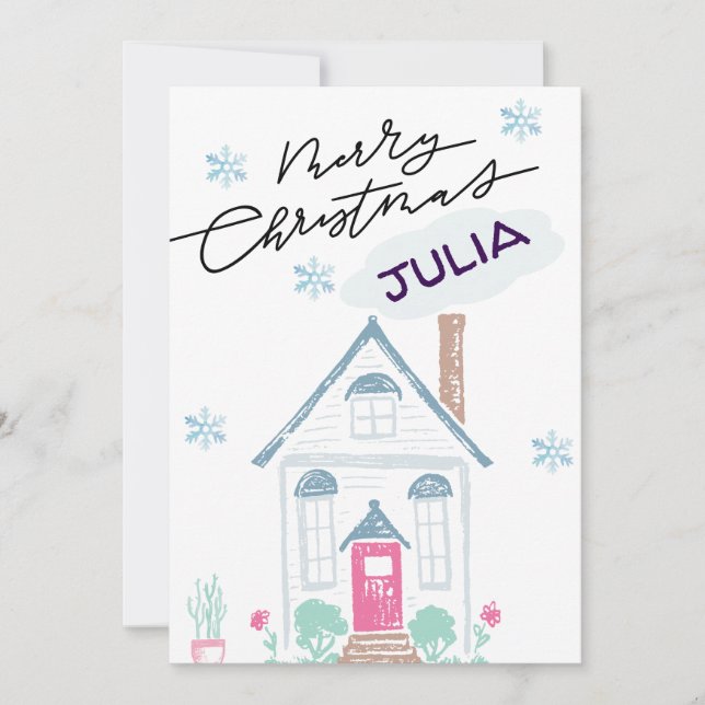 joyeux noël joli rustis drôle carte (Devant)