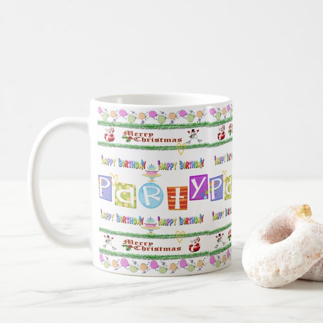 Joyeux Noël Joyeux Anniversaire Mug (Avec donut)