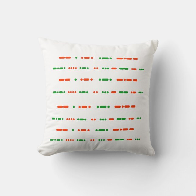 Joyeux Noël Joyeux Joyeux Fêtes Morse Code Coussin (Recto)