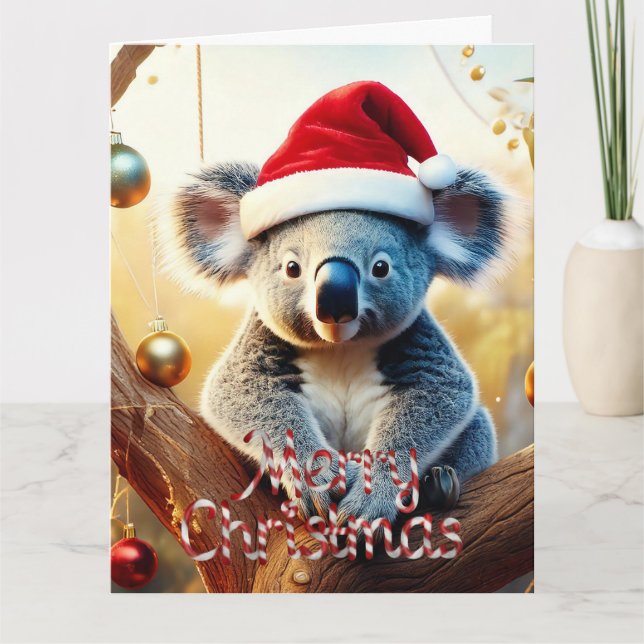 Joyeux Noël Koala assis dans la carte Gumtree (Devant)