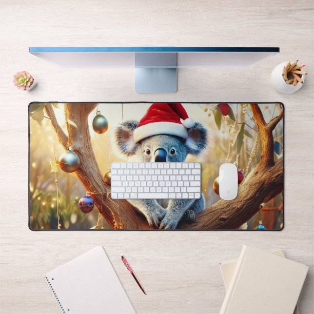 Joyeux Noël Koala assis dans un Eucalyptus (Bureau 1)