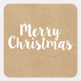 Joyeux Noël | Kraft | Stickers Carrés