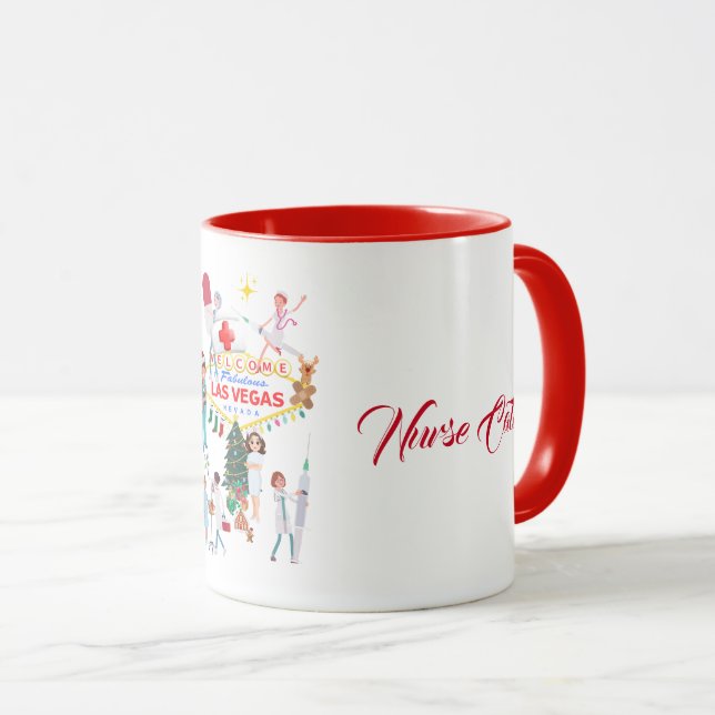 Joyeux Noël Las Vegas Nurse Mug (Devant droit)