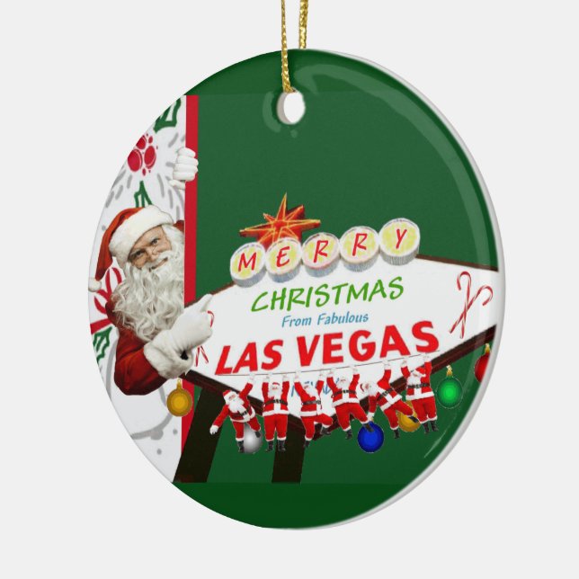 Joyeux Noël Las Vegas SANTAS Ornement (Gauche)