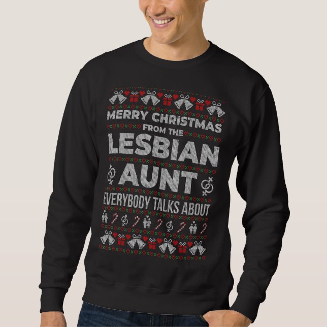 Joyeux Noël Lesbienne Tante Ugly Sweat Noël (Devant)