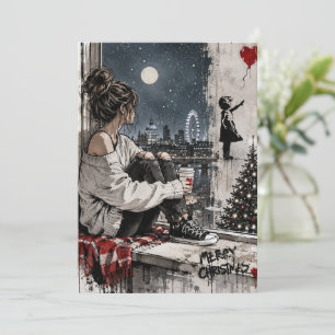 Joyeux Noël Londres Skyline Carte Plate