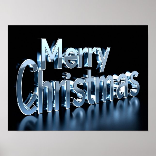 Joyeux Noël Luxe Typographie Affiche Papier H43 (Devant)