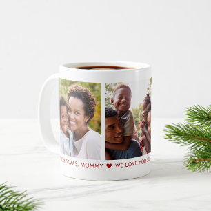 Joyeux Noël maman 3 Photo Custom Café Mug