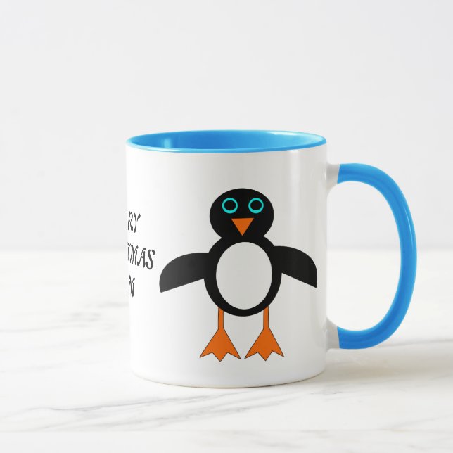 Joyeux Noël Maman Custom Penguin Mug (Droite)